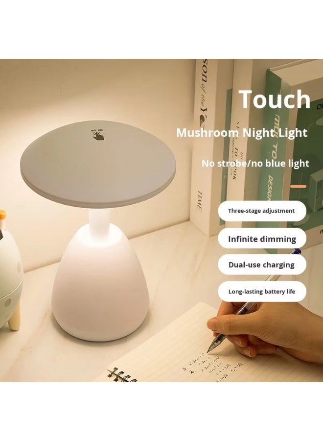مصباح طاولة LED قابل لإعادة الشحن على شكل فطر مع 3 مستويات لضبط الإضاءة. - Image 5